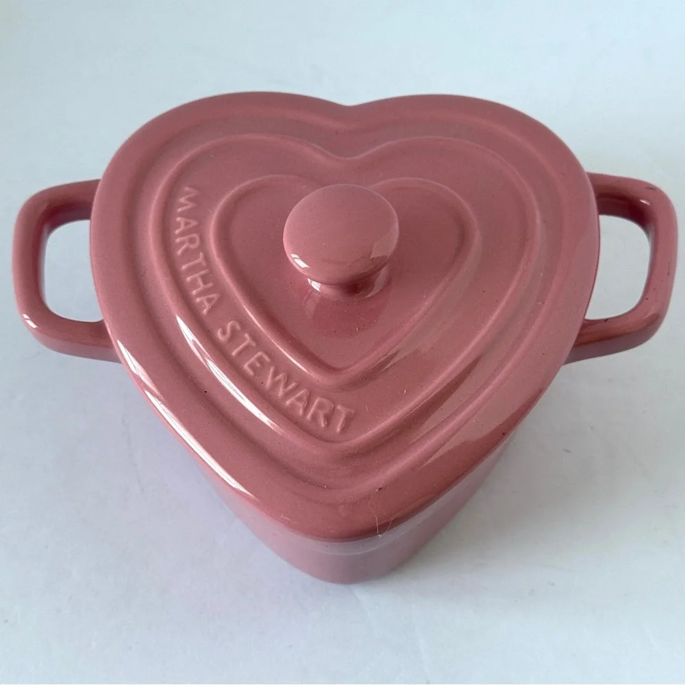 Martha Stewart Heart Cocottes Stoneware - Pink